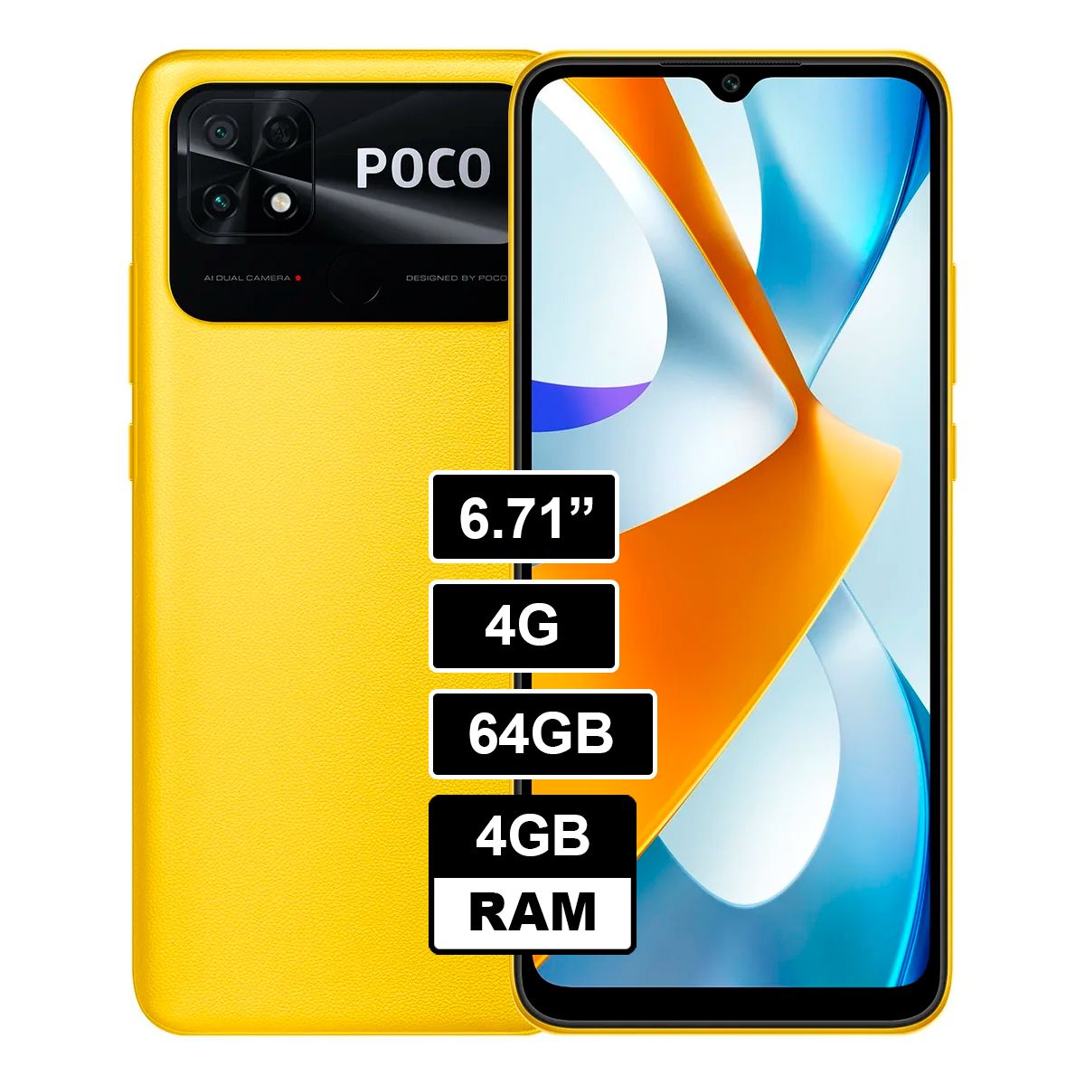 XIAOMI - Celular Xiaomi Poco C40 64 GB 4 GB RAM AMARILLO