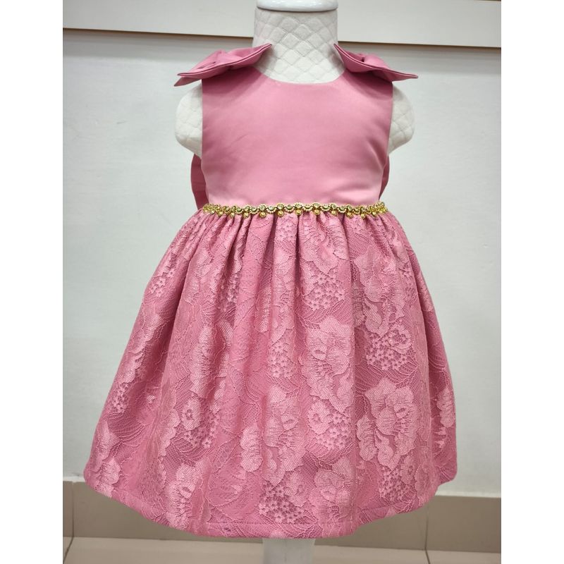 BANNITAS - Vestido de fiesta para niñas Camila palo rosa