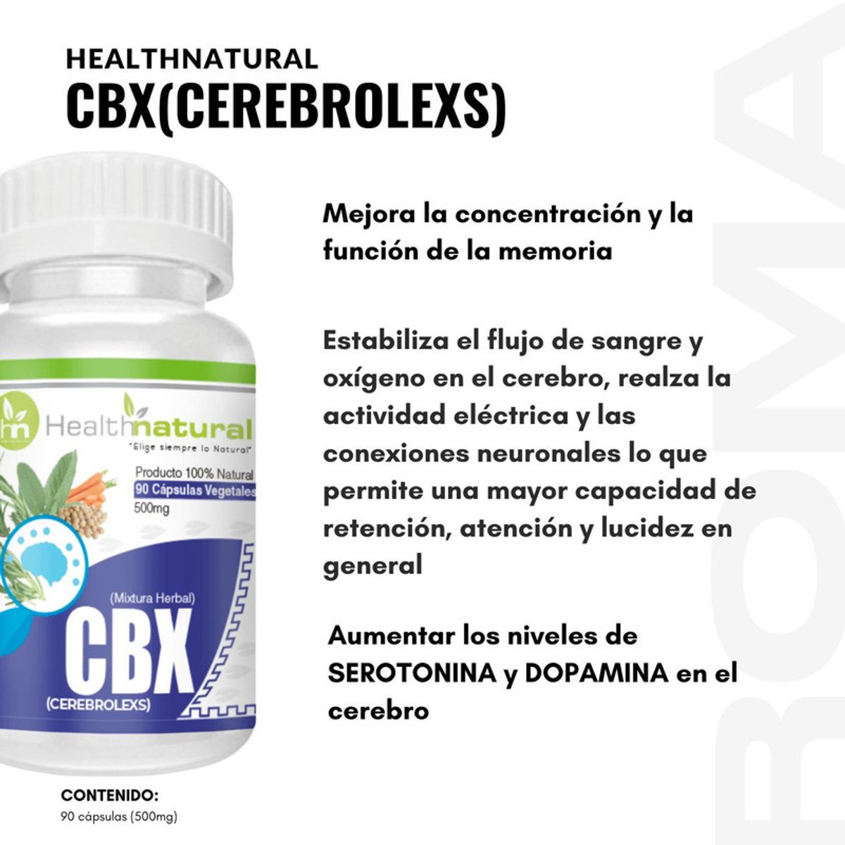 HEALTHNATURAL - PACK 3 CEREBROLEXS CBX  HEALTHNATURAL 1500MG