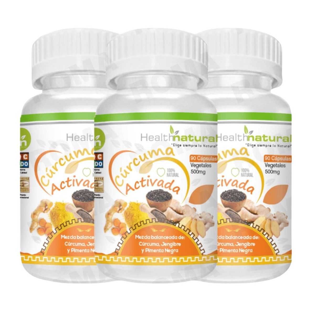HEALTHNATURAL - PACK 3 CÚRCUMA ACTIVADA HEALTHNATURAL 1500MG