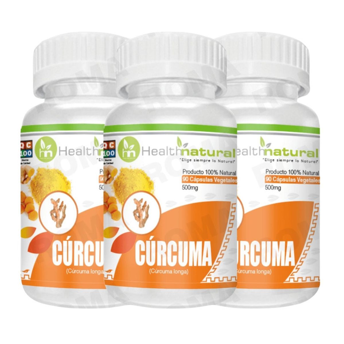 HEALTHNATURAL - PACK 3 CÚRCUMA HEALTHNATURAL 1500MG
