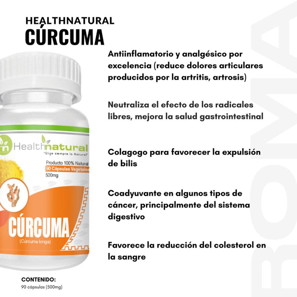 HEALTHNATURAL - PACK 3 CÚRCUMA HEALTHNATURAL 1500MG