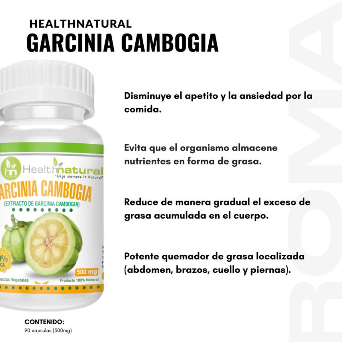 HEALTHNATURAL - GARCINIA CAMBOGIA HEALTHNATURAL 500MG