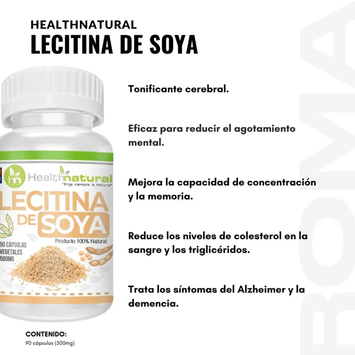 HEALTHNATURAL - LECITINA DE SOYA HEALTHNATURAL 500MG
