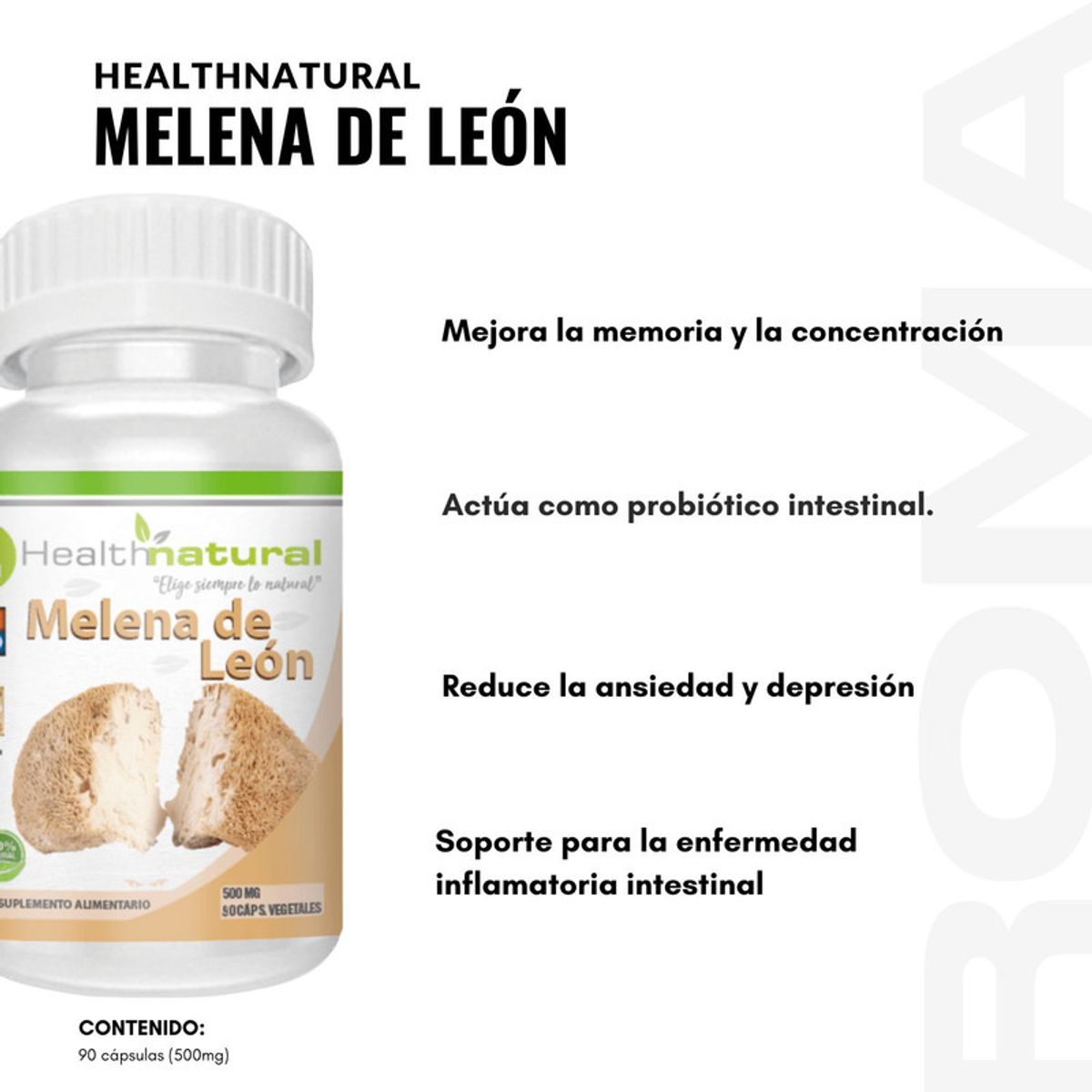 HEALTHNATURAL - PACK 2 MELENA DE LEÓN HEALTHNATURAL 1000MG