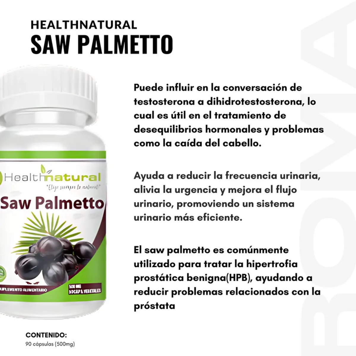 HEALTHNATURAL - SAW PALMETTO HEALTHNATURAL 500MG