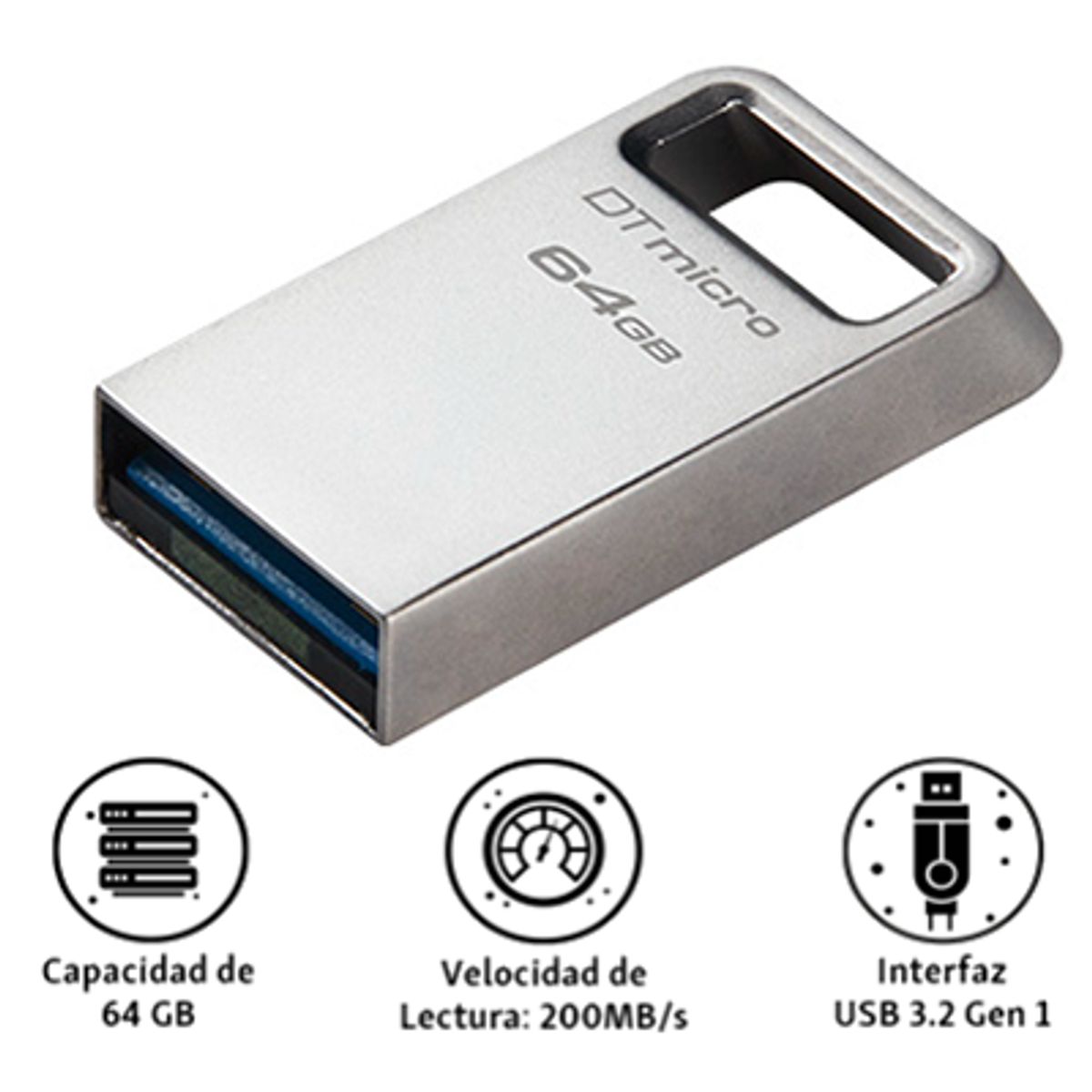 KINGSTON - Memoria Usb Kingston Datatraveler Flash 64 Gb Ultrapequeño