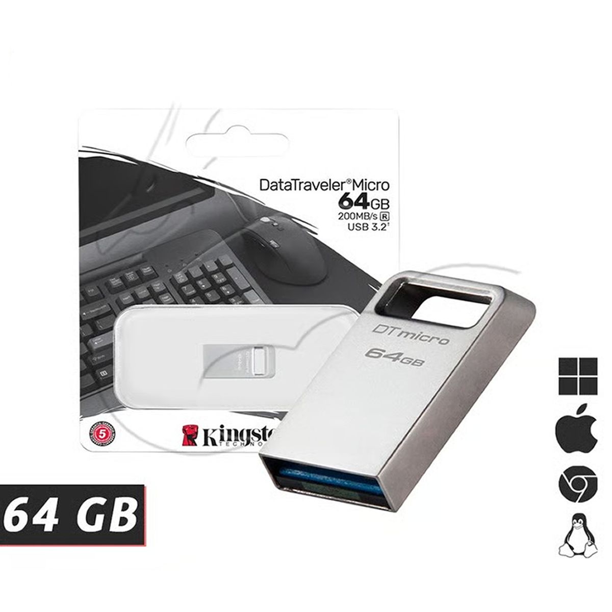 KINGSTON - Memoria Usb Kingston Datatraveler Flash 64 Gb Ultrapequeño