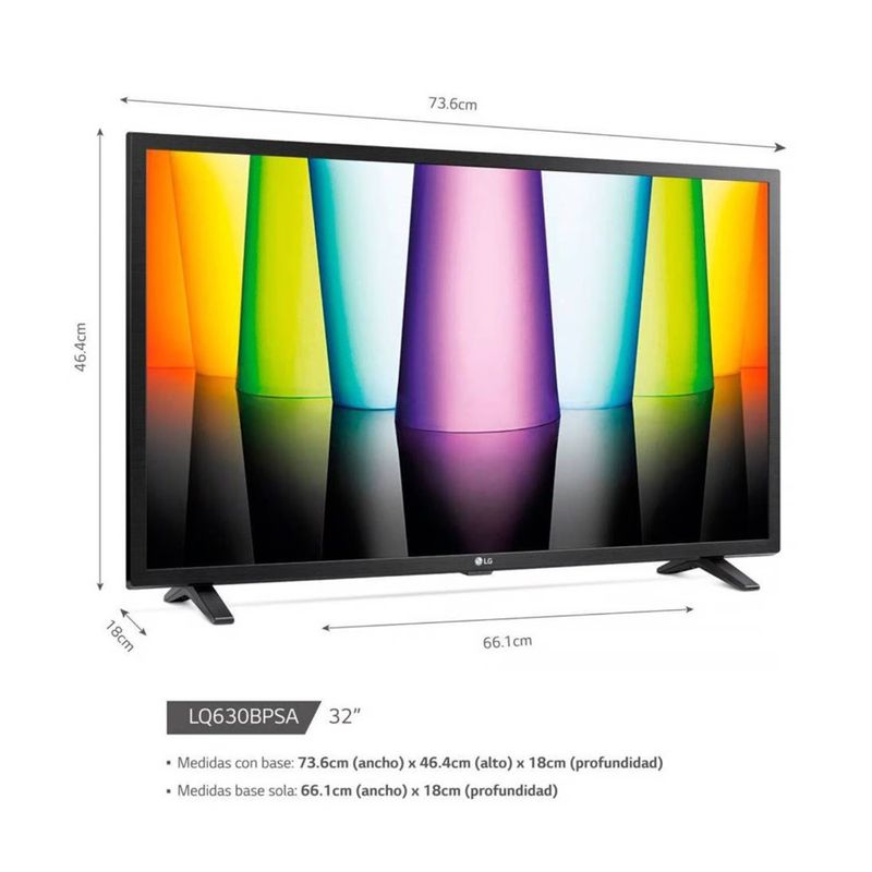 LG - Televisor LED LG 32 HD HDR 10 Smart TV 32LQ600BPSA webOS con Magic Remote