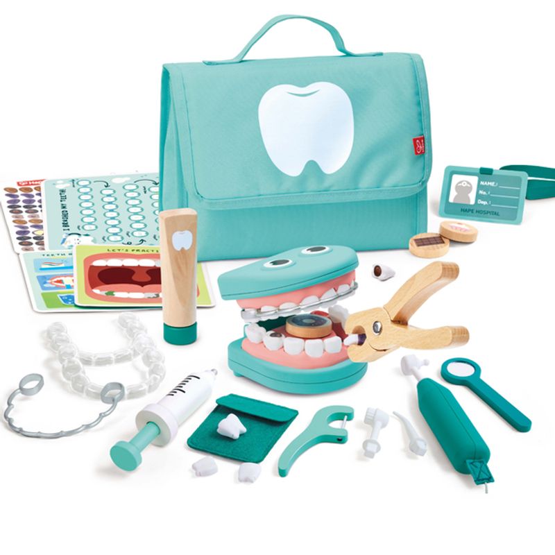 HAPE - Set de dentista Super Smile con accesorios 33 piezas