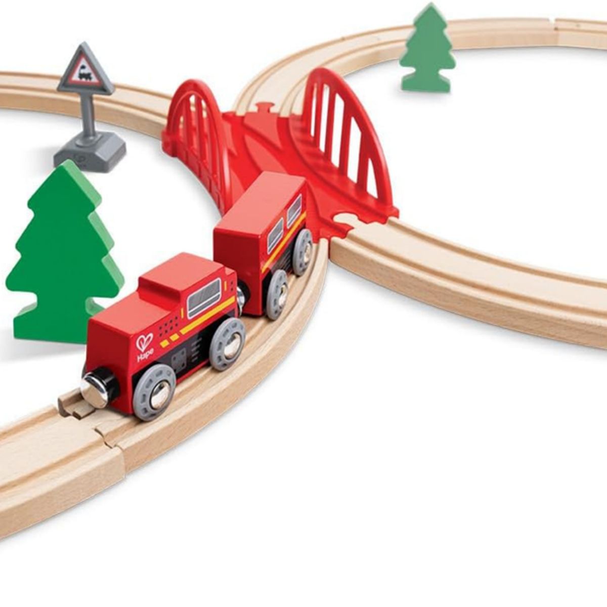 HAPE - Set ferroviario de madera 19 piezas