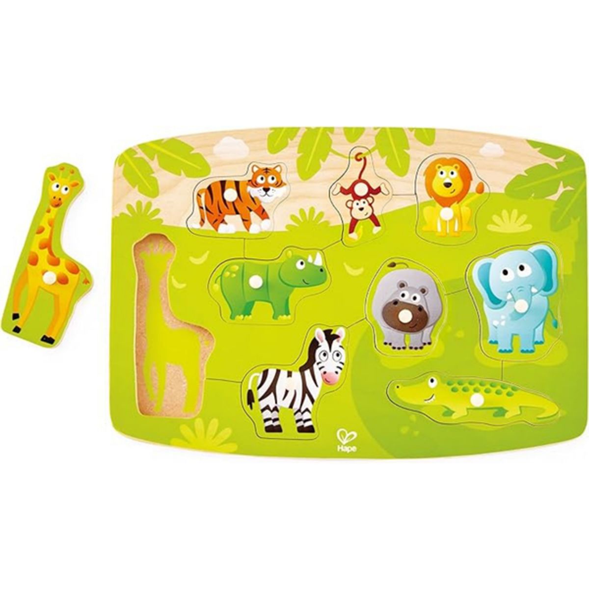 HAPE - Rompecabezas de encaje con perilla 09 piezas de madera