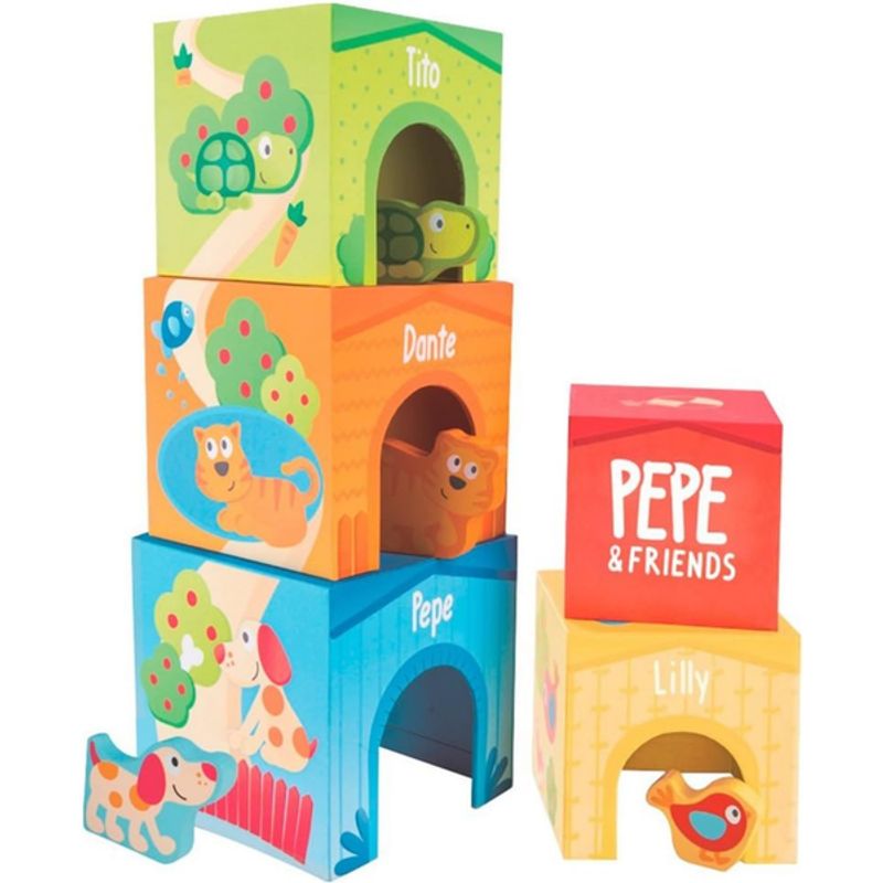 HAPE - Cubos apilables con animales 09 piezas