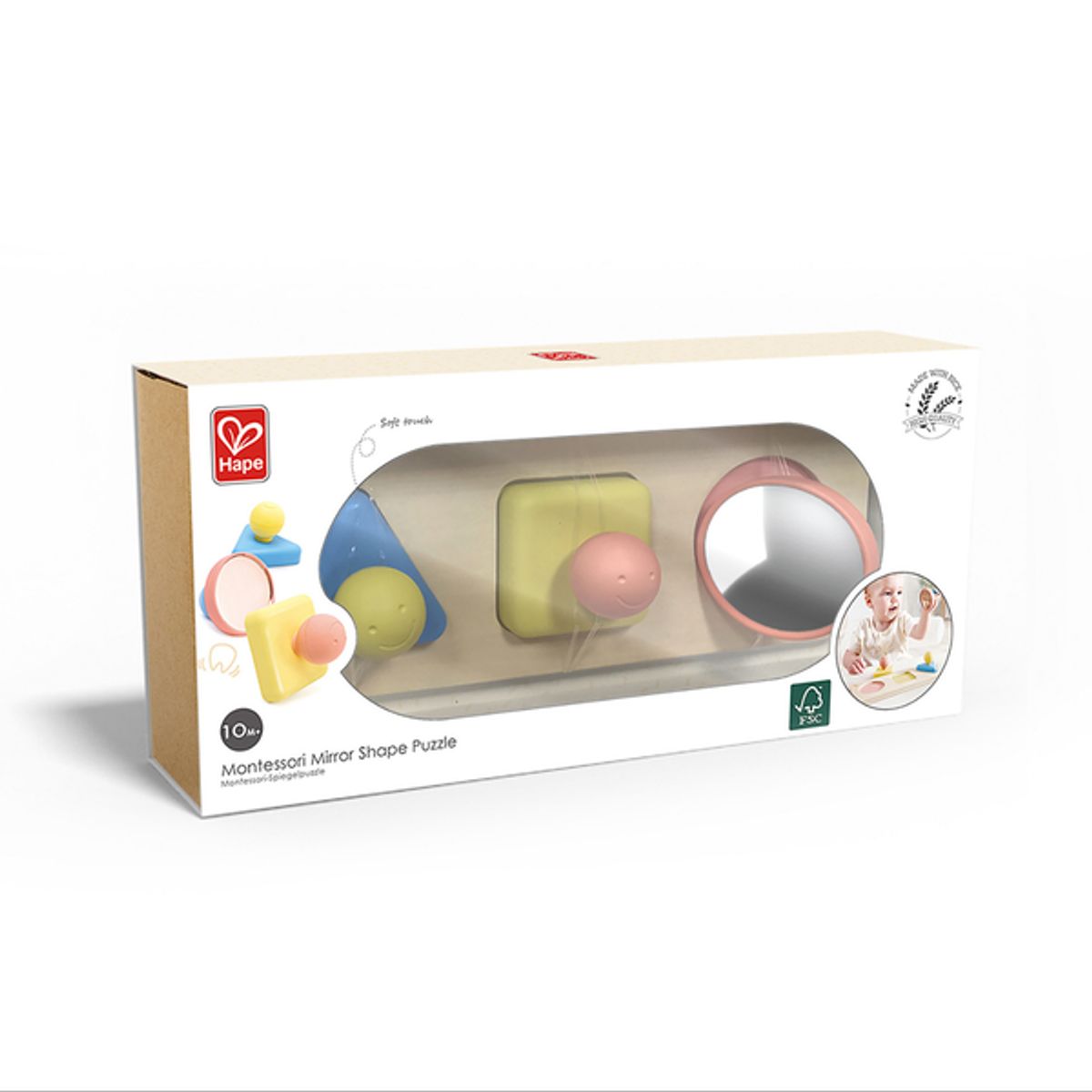 HAPE - Rompecabezas de encaje con perilla y espejo 03 piezas