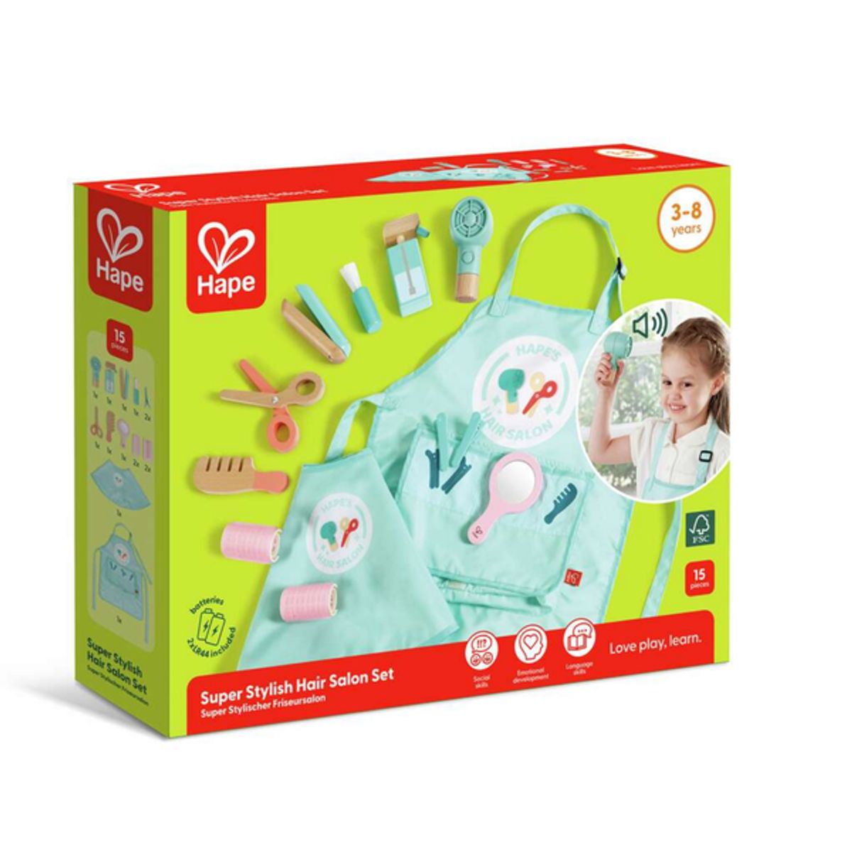 HAPE - Set de estilista de peluquería 15 piezas