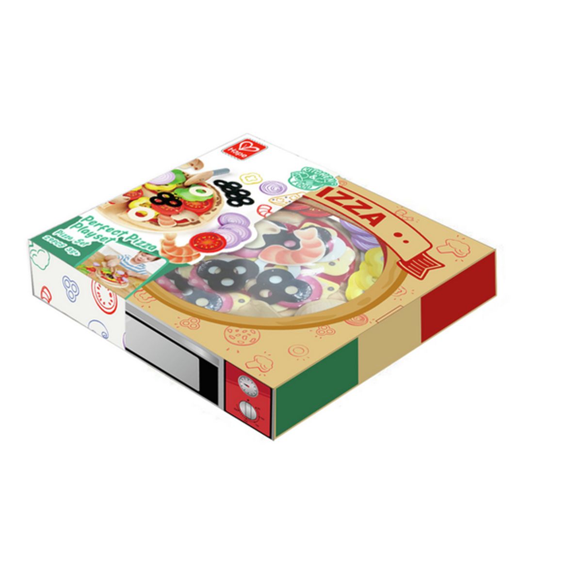 HAPE - Set de pizza madera y fieltro 29 piezas