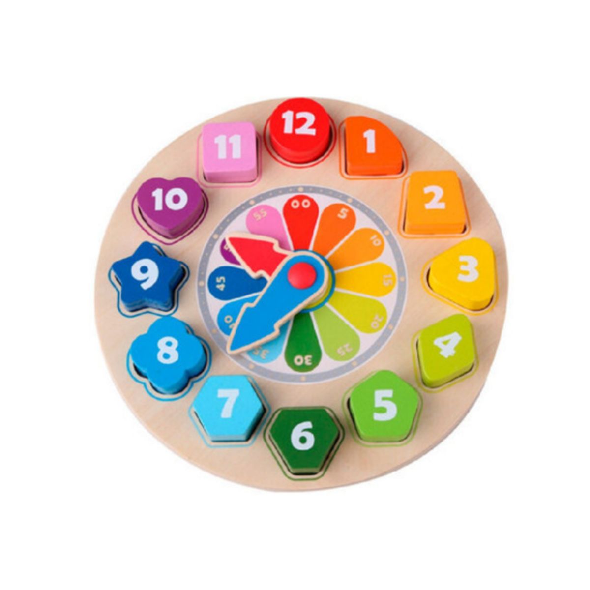 HAPE - Reloj encaje de colores de madera Play Essentials