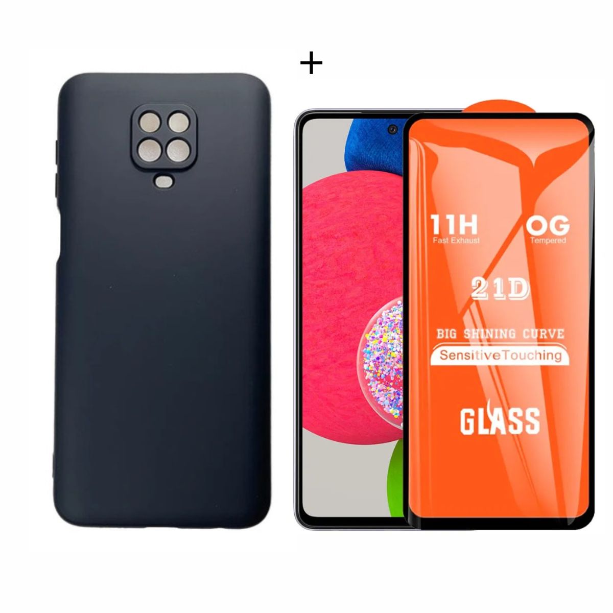GENERICO - CASE SILICONA PARA REDMI NOTE 9 PRO /NOTE 9S COLOR NEGRO + MICA