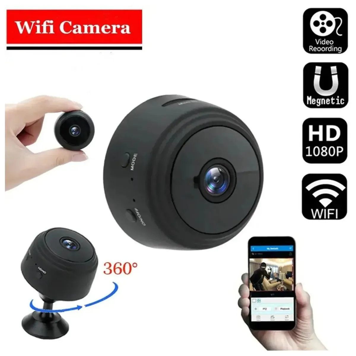 OEM - Cámara Mini Espia A9 Inalámbrica 1080 HD 30 fps