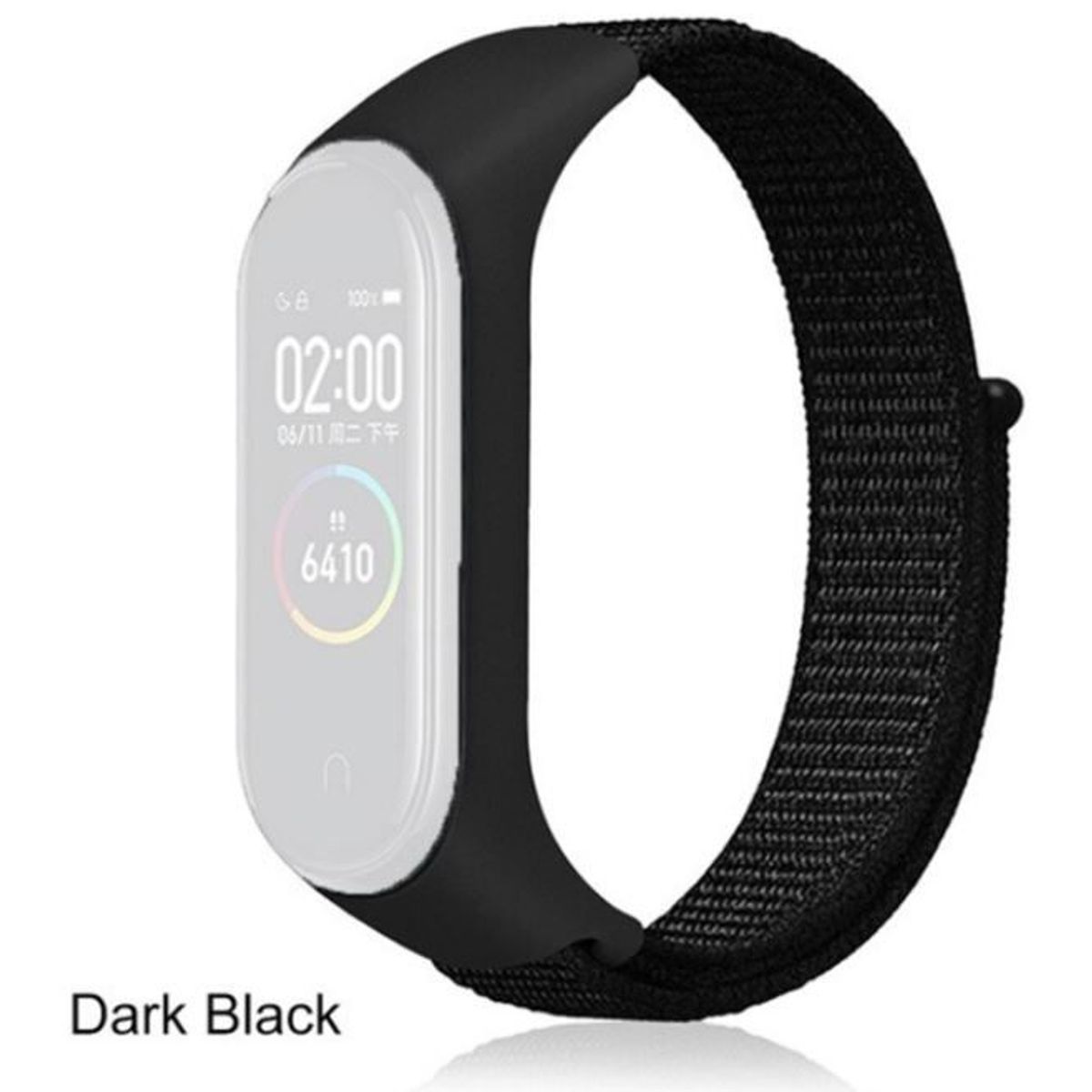 GENERICO - Correa Nylon Compatible Con Xiaomi Mi Band 5, 6 Y 7 -Negro