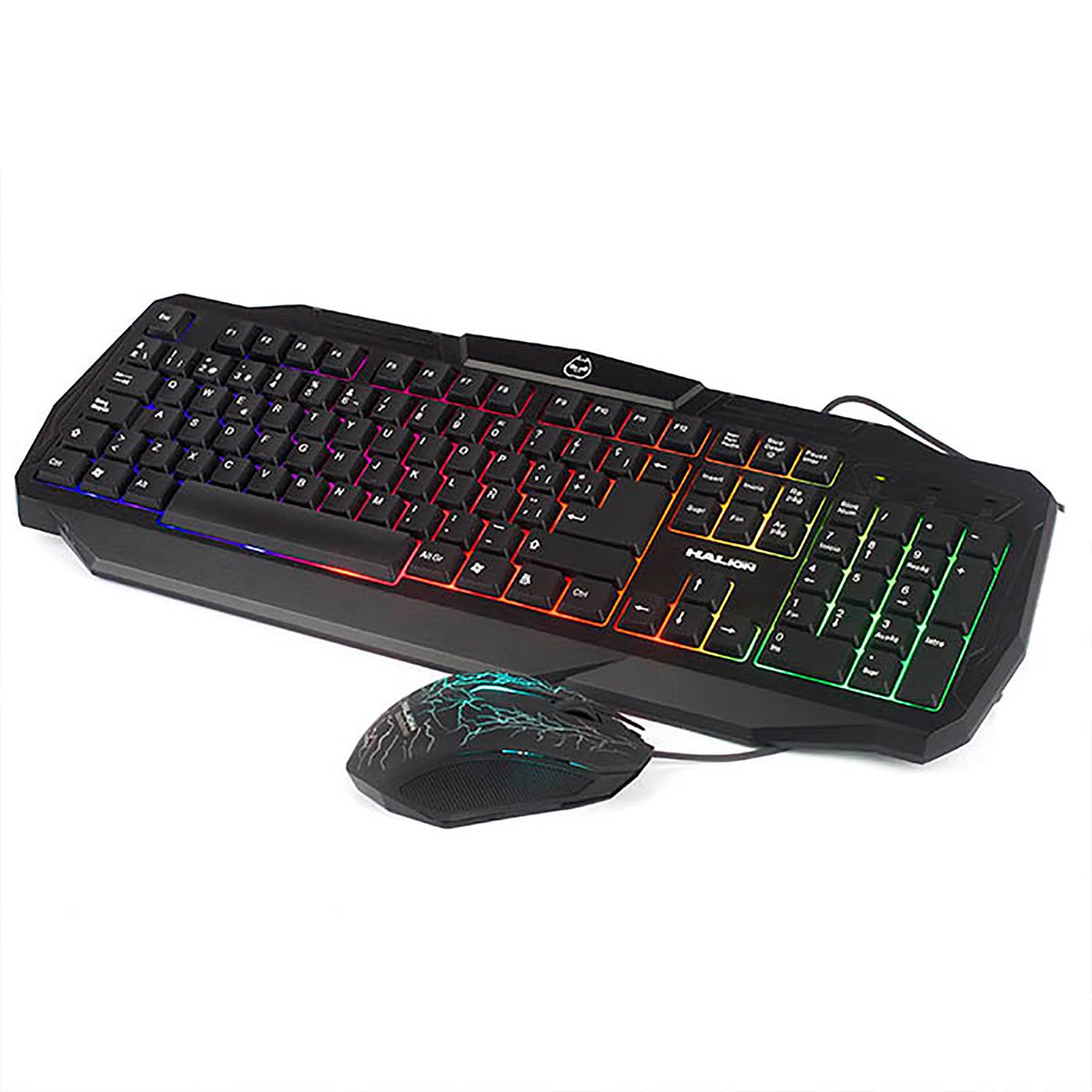 HALION - Kit Teclado + mouse Halion Ha-805c Rainbow Gamer Retroiluminado