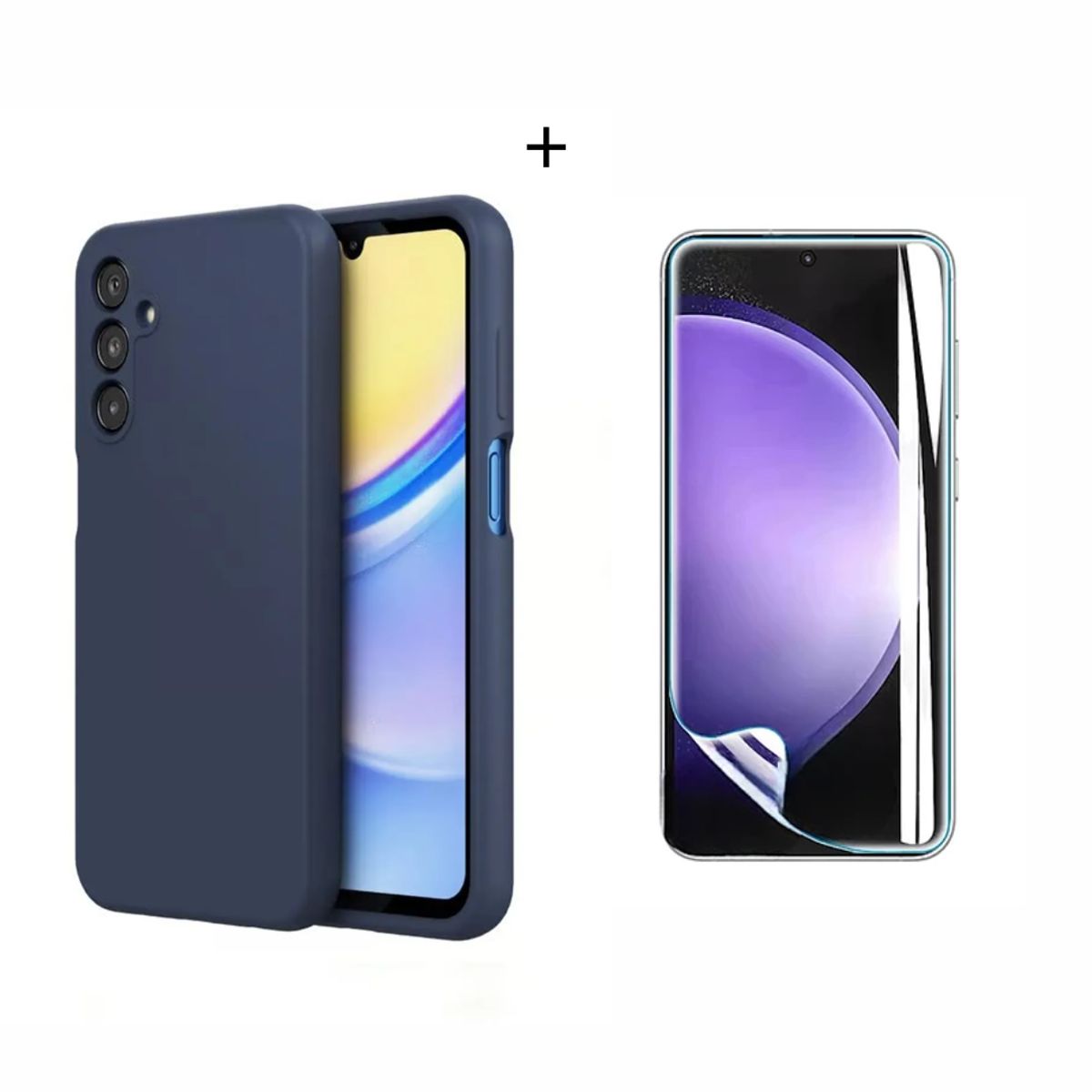 SPACE - CASE SILICONA SAMSUNG S24 COLOR AZUL + HIDROGEL HD