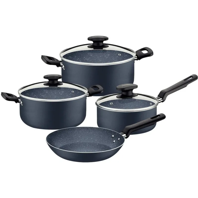 TRAMONTINA - Juego de Ollas Azul 7 Piezas Tramontina Revestimiento Antiadherente