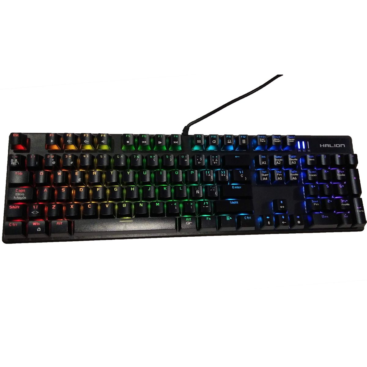HALION - Teclado Gamer Mecánico Halion Júpiter HA‑KG939 RGB Esp USB 104 Teclas