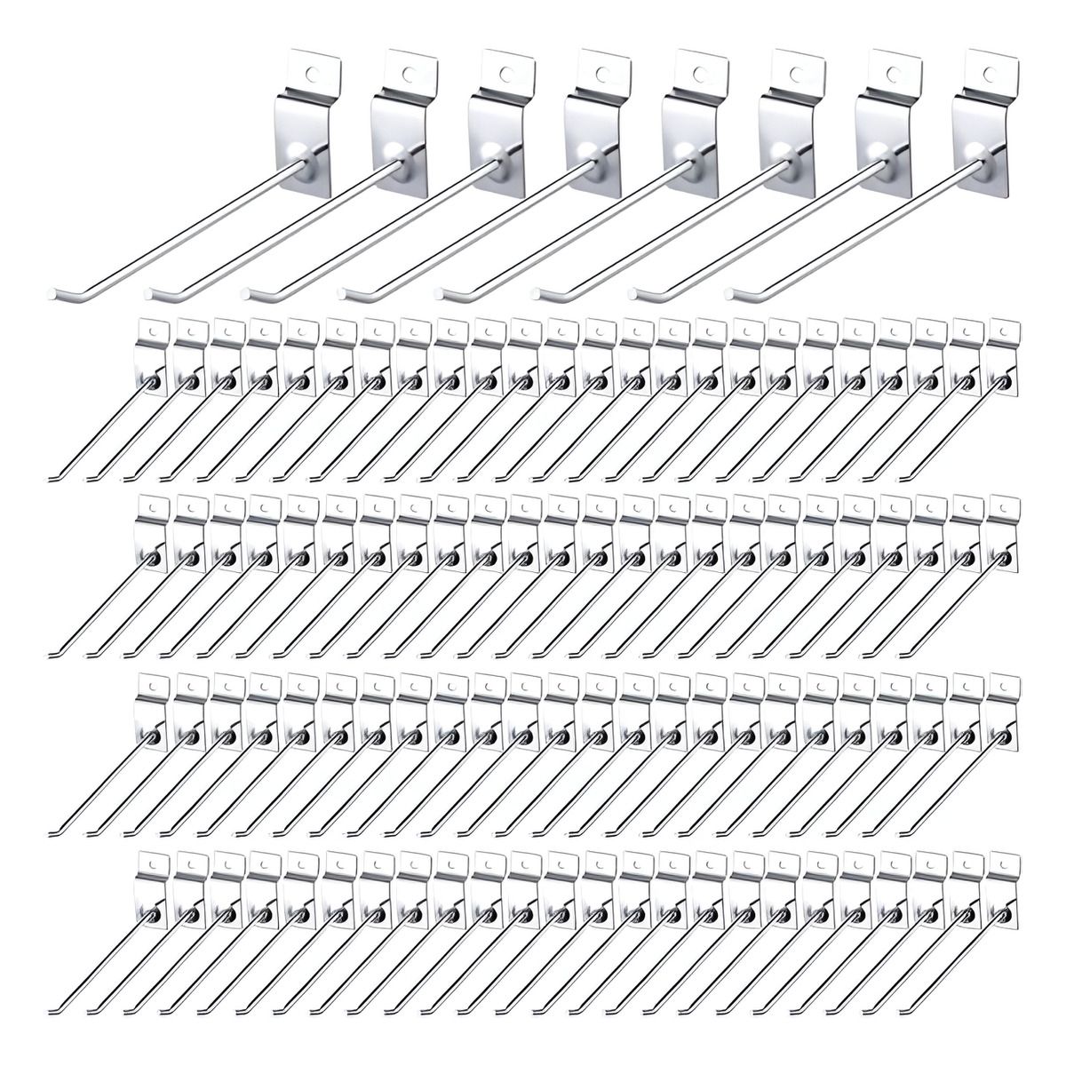 QUICK - Pack 100 Ganchos Gancheras Panel Ranurado 15 Cm Exhibidor