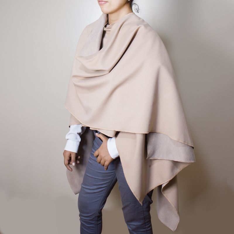 GENERICO - CHAL PONCHO ELEGANTE REVERSIBLE DOS COLORES