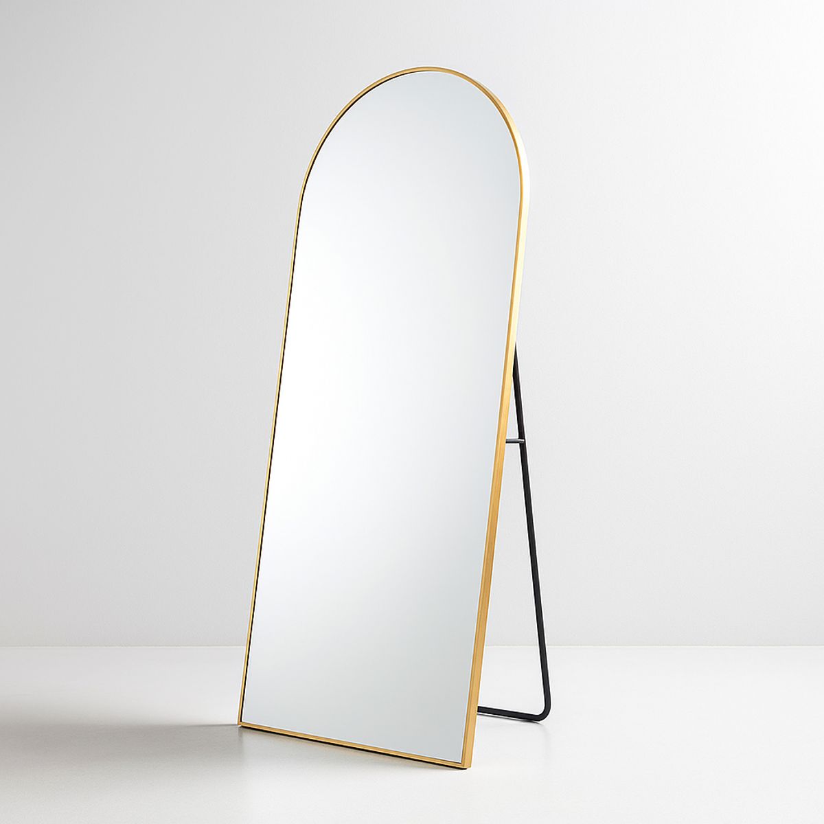 ANYHOGAR - Espejo De Suelo Ovalado Con Soporte Dorado De Lujo 160x50cm