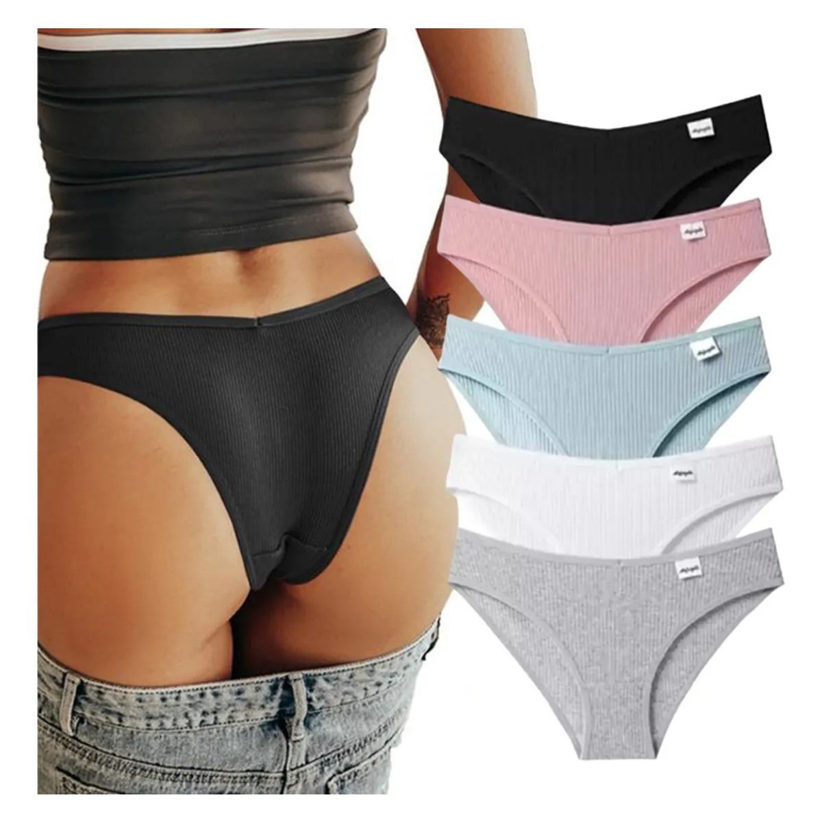 GIOIO - Bragas De Mujer Transpirables De Algodón Puro 5 Piezas
