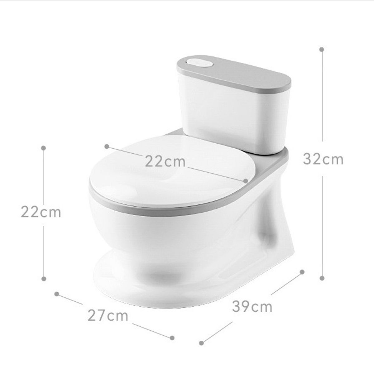 GENERICO - Inodoro de entrenamiento para Niños con Porta Papel Gris