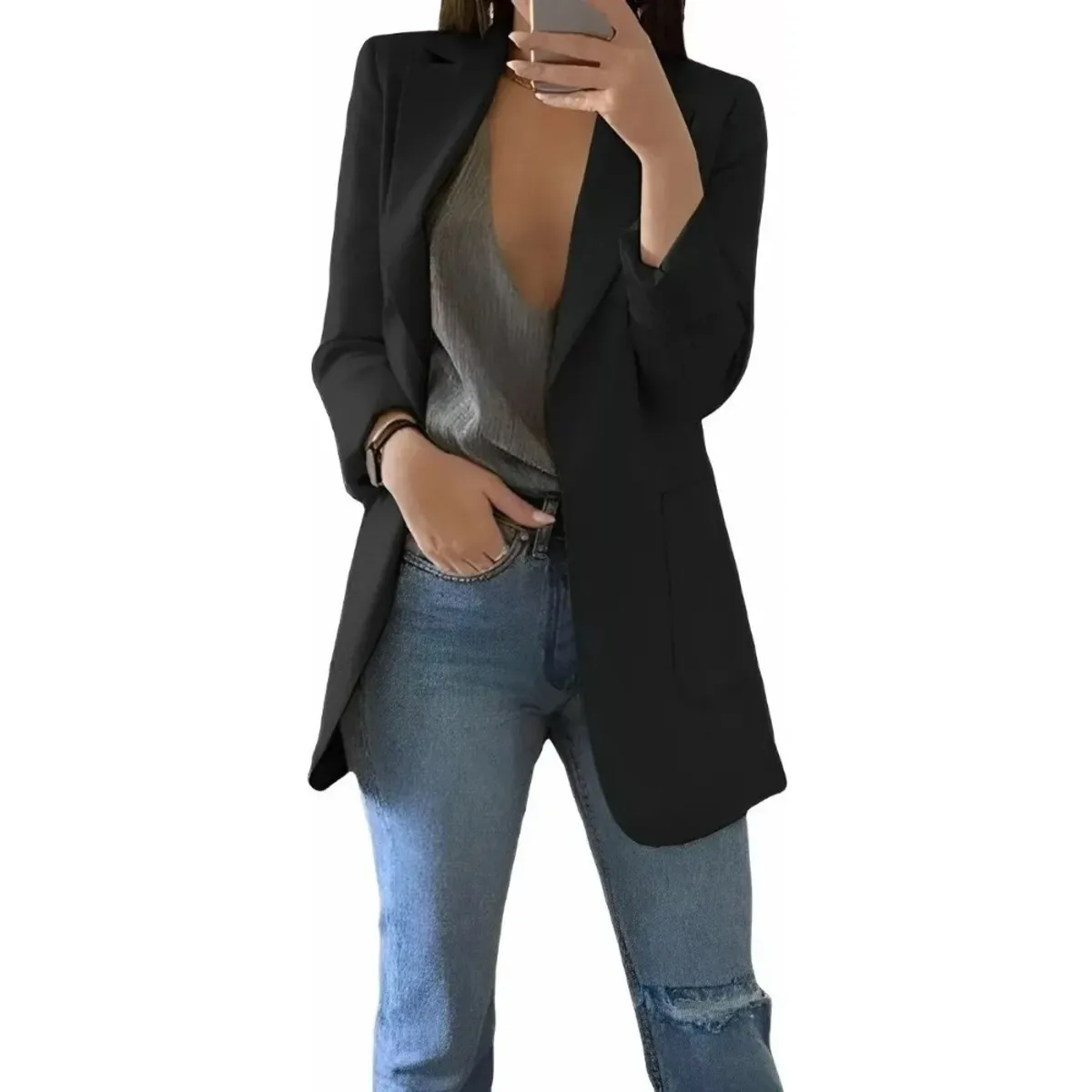 GIOIO - Mujer De Elegante Color Sólido Saco Blazer blazer Dama