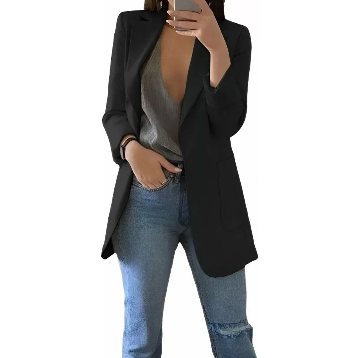 GIOIO - Mujer De Elegante Color Sólido Saco Blazer blazer Dama