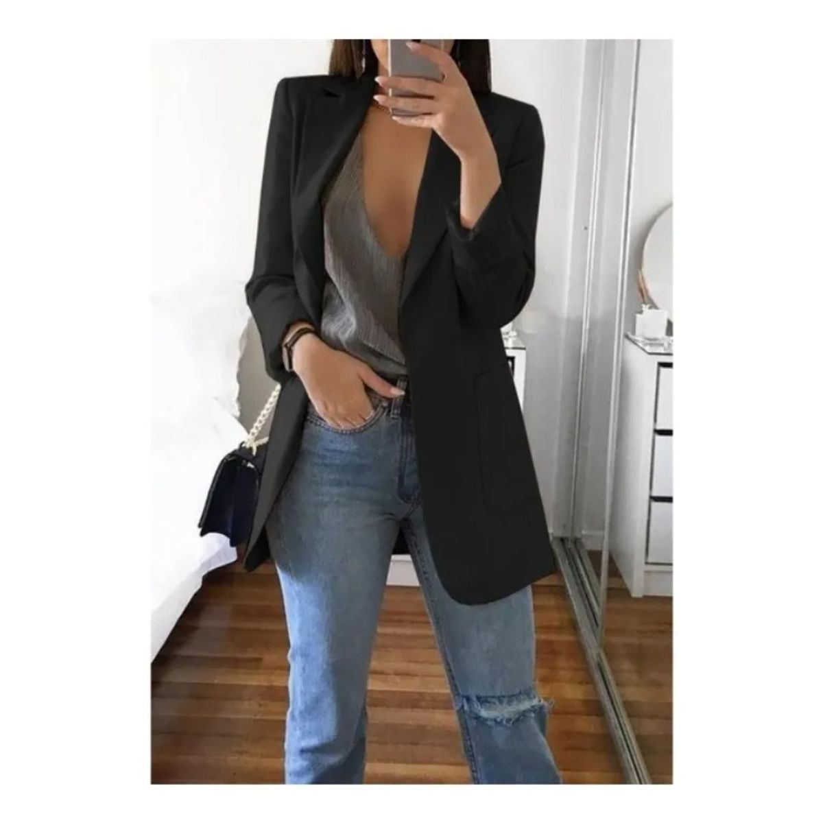 GIOIO - Mujer De Elegante Color Sólido Saco Blazer blazer Dama