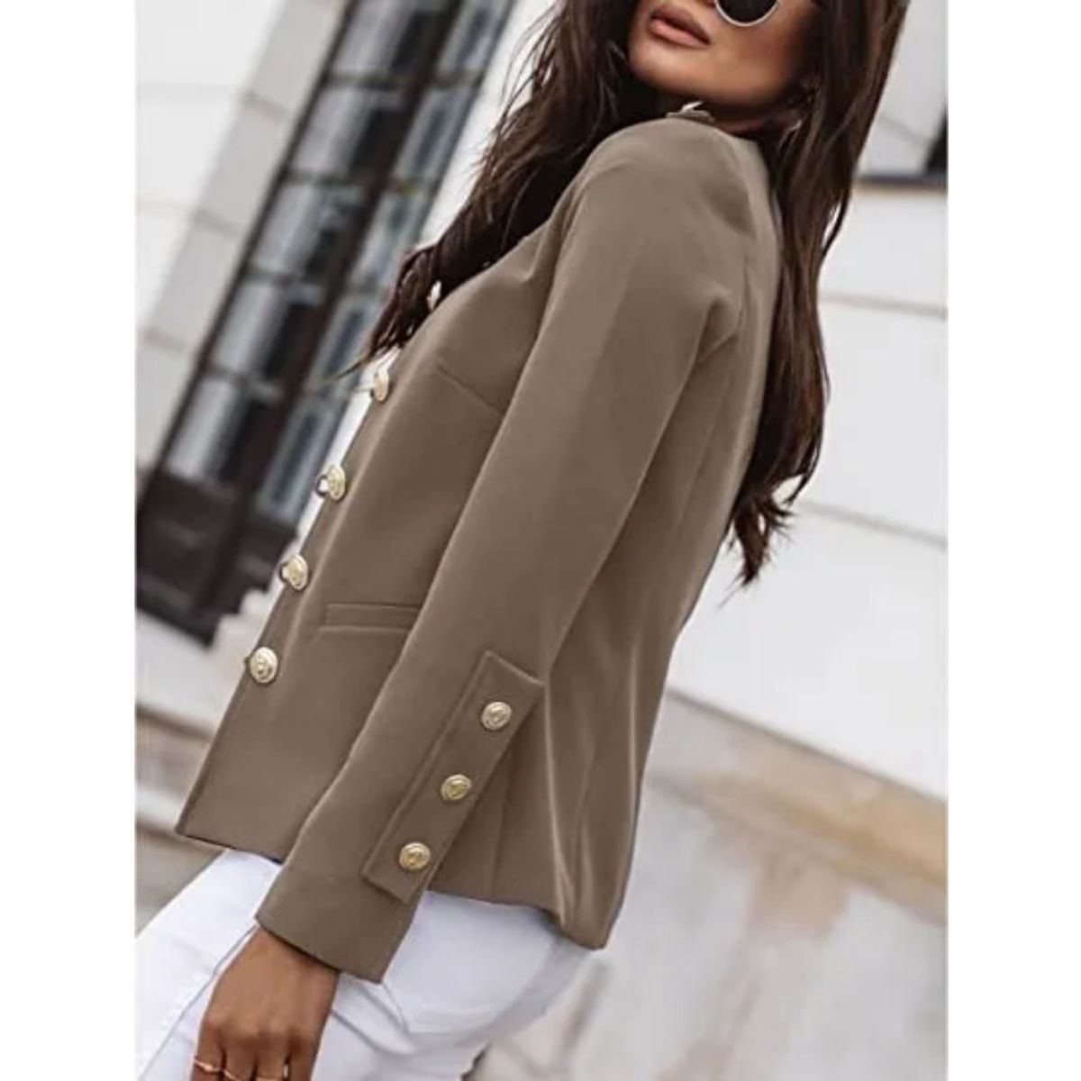 GIOIO - Blazer De Mujer Caqui