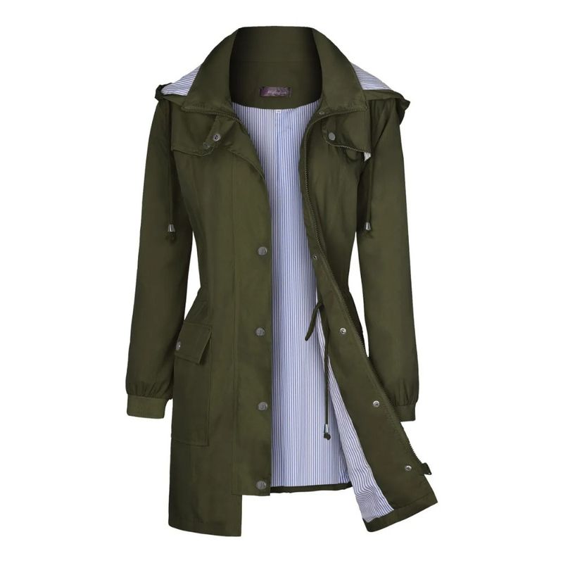 GIOIO - Chamarra Con Capucha Extraíble Abrigo De Mujer Impermeable