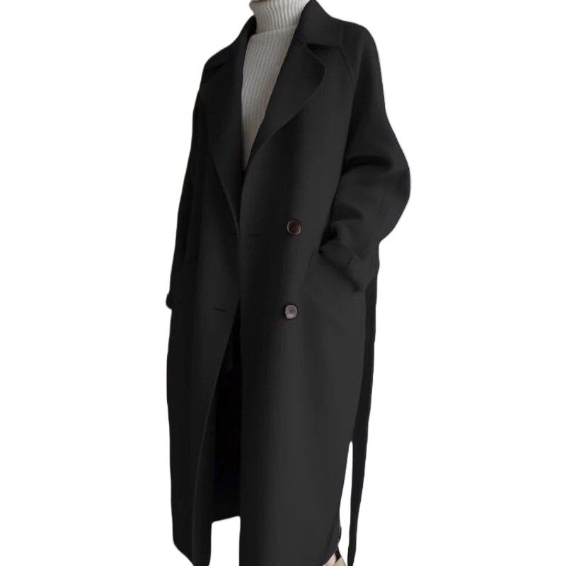 GIOIO - Abrigo Mujer Mezcla Lana Largo Entallado Oversize​