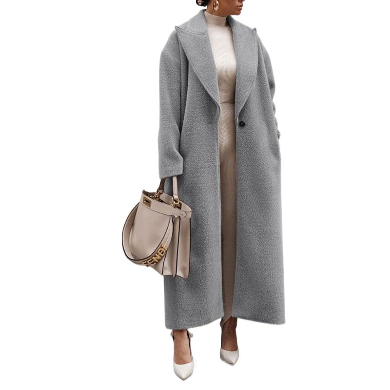 GIOIO - Abrigo Mujer Peluche Caliente Cuello Vuelto Entallada​