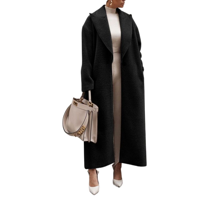 GIOIO - Abrigo Mujer Peluche Caliente Cuello Vuelto Entallada​