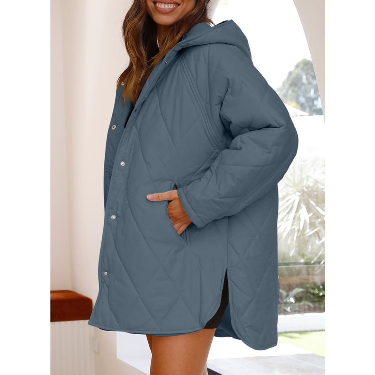 GIOIO - Chaqueta Mujer Liviana Acolchada Diamante Cálida Capucha​