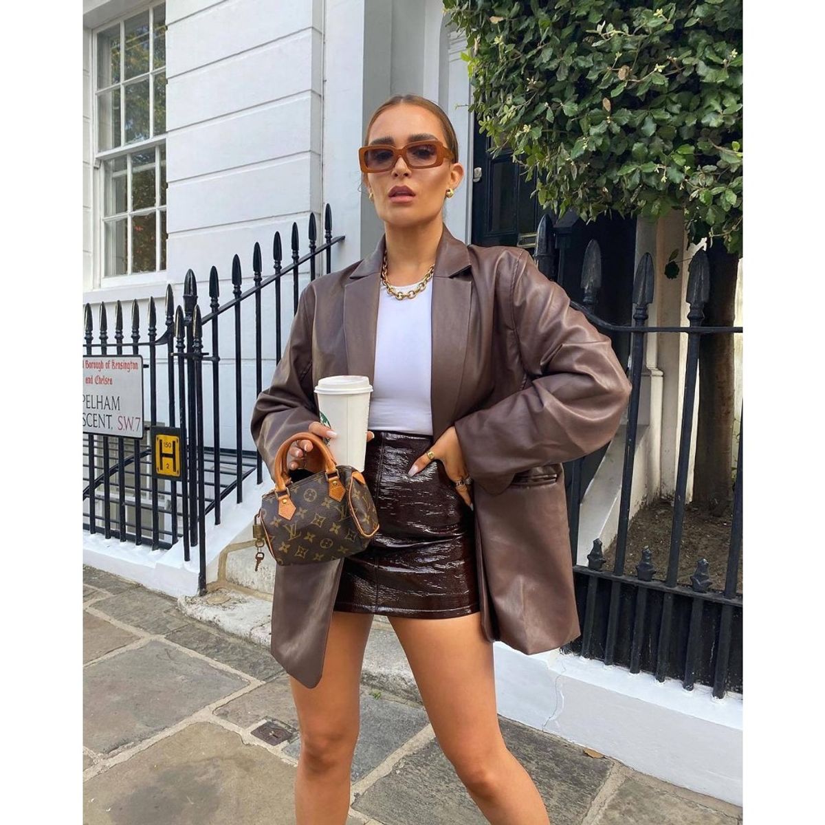 GIOIO - Saco Piel Mujer Caliente Informal Elegante Ajustada​