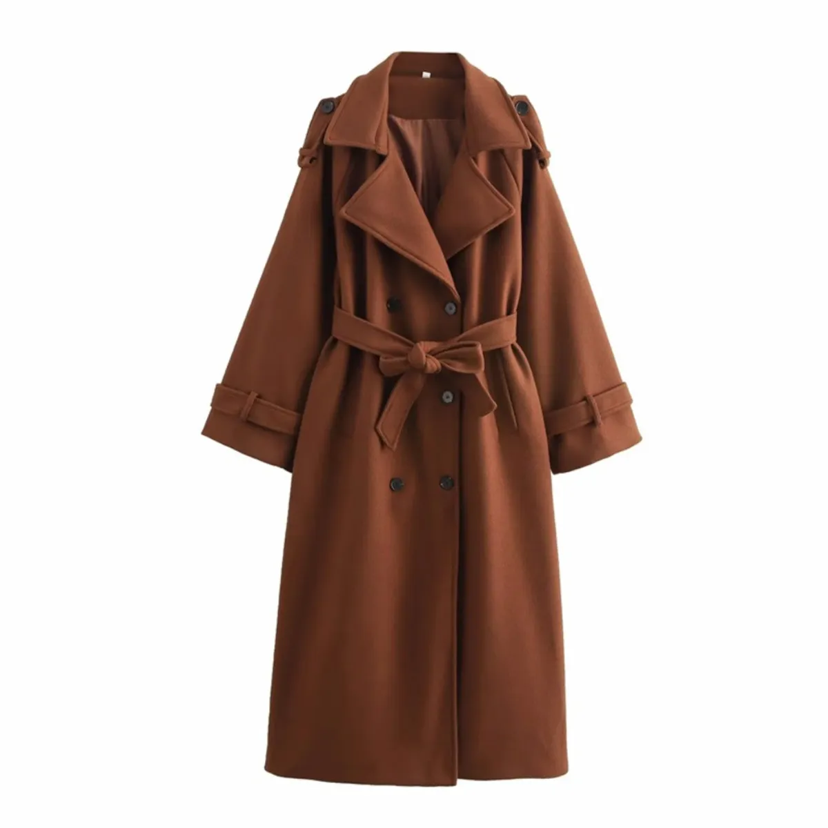 GIOIO - Sobretodo Mujer Doble Botón Largo Británico Clásico Gruesa​