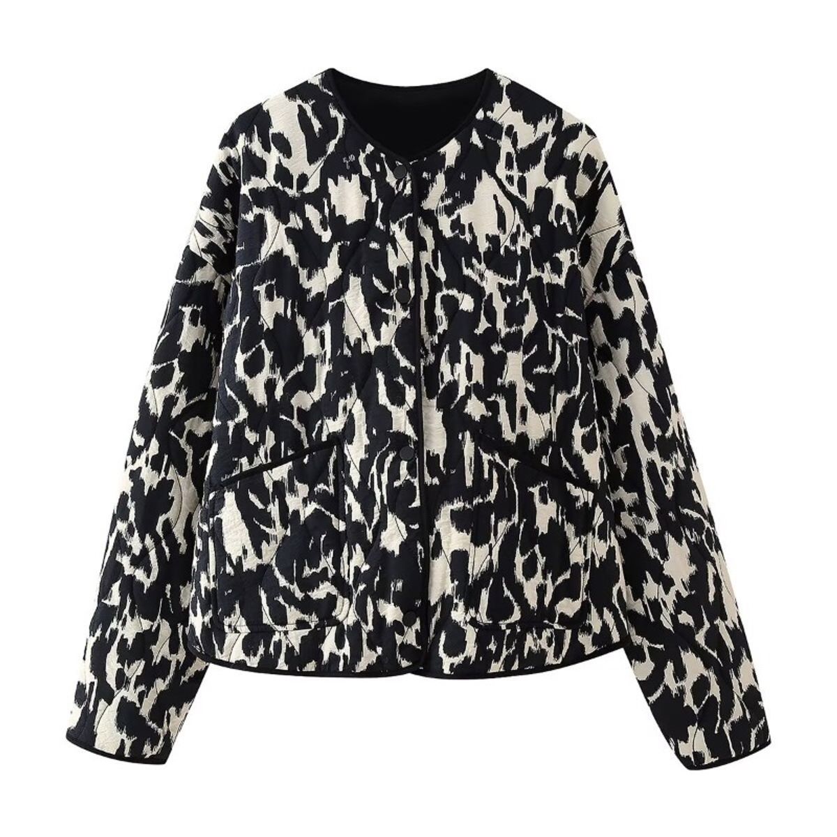 GIOIO - Chaqueta Mujer Algodón Estampado Fauna Entallada Urbana Moderna​