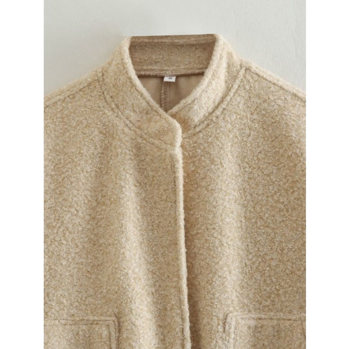 GIOIO - Abrigo Mujer Mezcla Lana Cuello Alto Relajada Urbano​