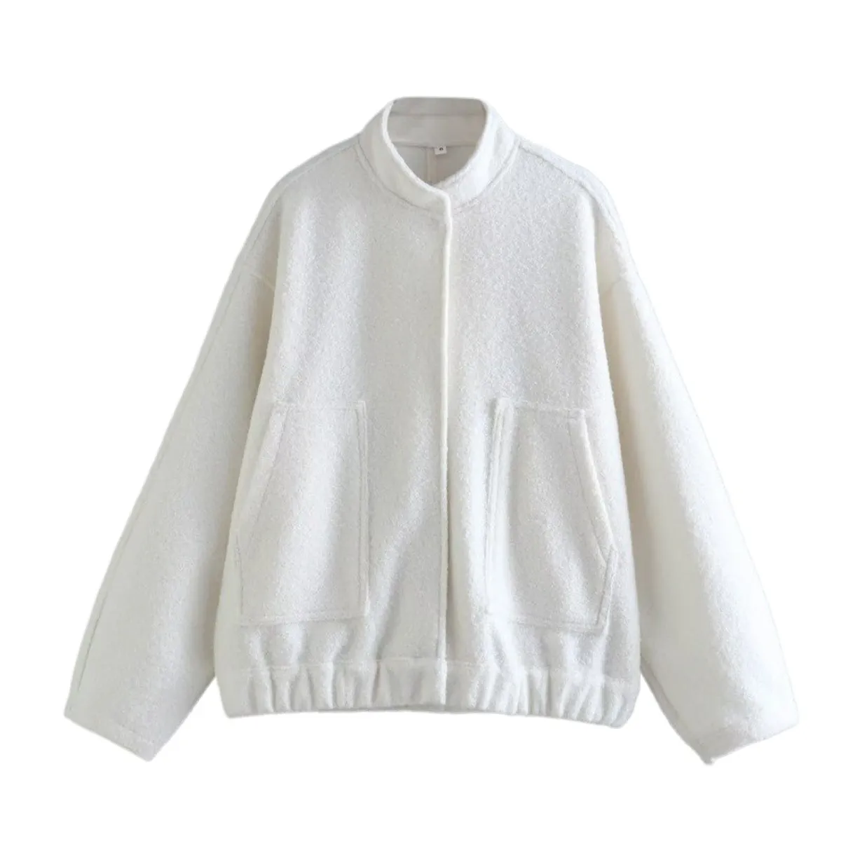 GIOIO - Abrigo Mujer Mezcla Lana Cuello Alto Relajada Urbano​