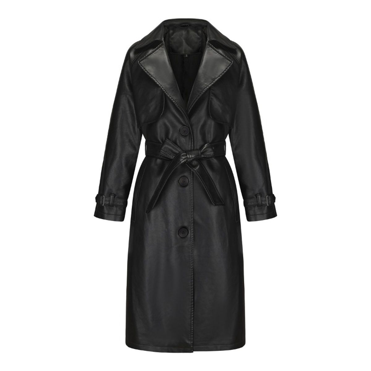 GIOIO - Gabardina Mujer Sintético Largo Cinturón Clásico Fluido Moderno​