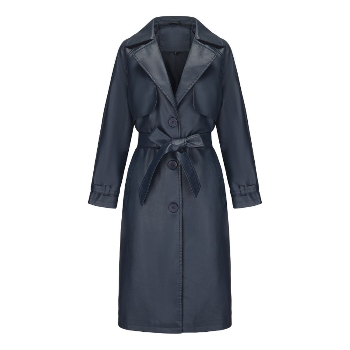 GIOIO - Gabardina Mujer Sintético Largo Cinturón Clásico Fluido Moderno​