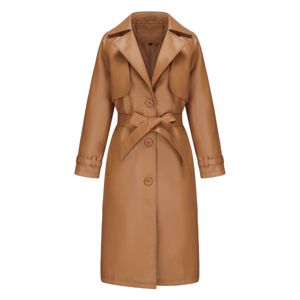 GIOIO - Gabardina Mujer Sintético Largo Cinturón Clásico Fluido Moderno​